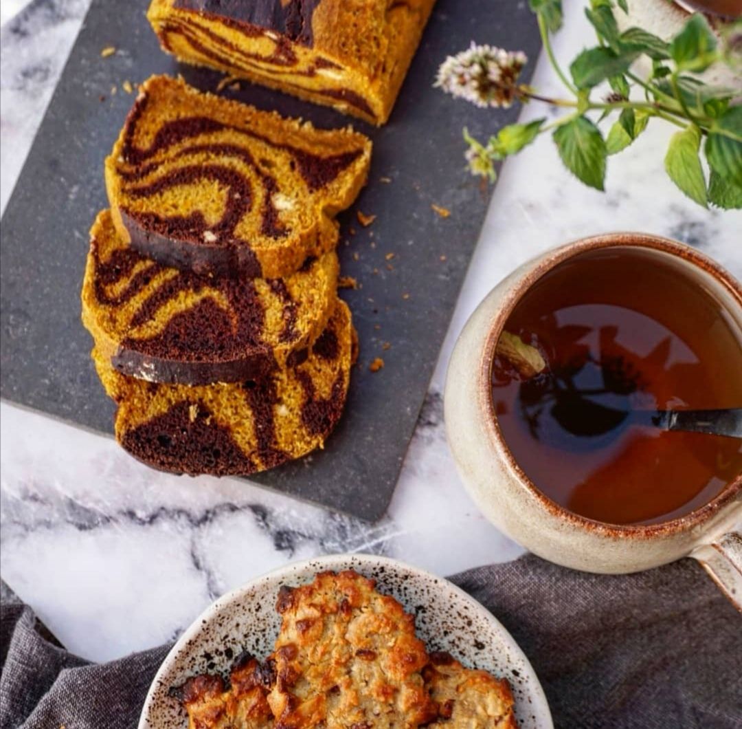 Tiger Cake with chocolate and saffron